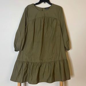 Olive green smock tunic dress